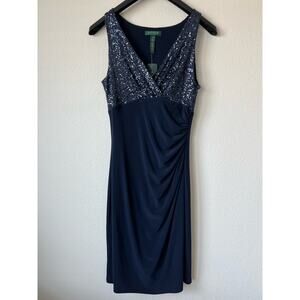 Ralph Lauren Women’s Blue Sequin Dress  (Size 8)